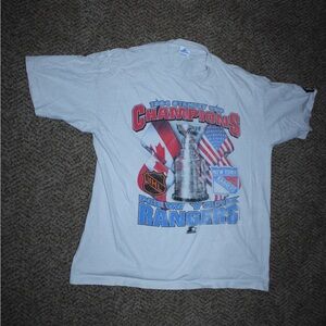 1994 Stanley Cup Champions NHL NY Rangers Gray tshirt size xl Starter Vintage